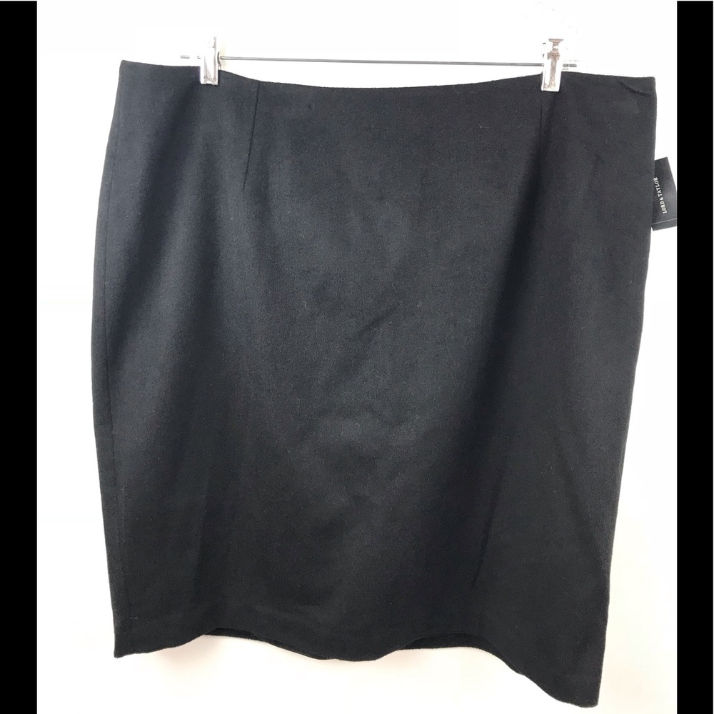 Lord & Taylor 18W Black Wool Blend Skirt